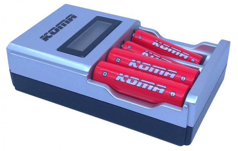 KOMA NB28 - Nabíjačka batérií s LCD displejom - 2x AA 2200 mAh, 2x AAA 800 mAh