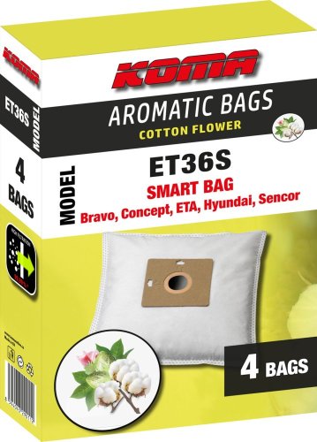 KOMA ET36S - Aromatische Beutel aus Baumwolle Blume für ETA e-Bag, 4 Stk.