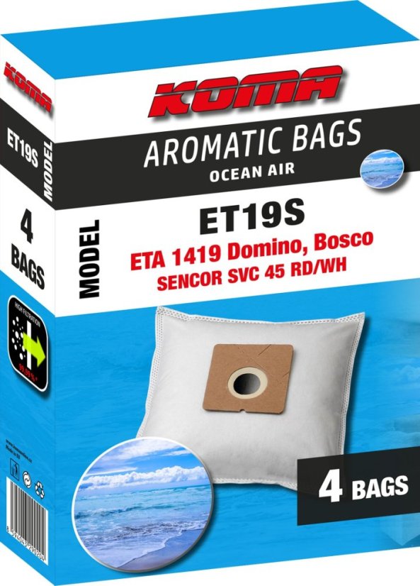 KOMA ET19S AROMATIC BAGS OCEAN AIR - ETA Domino 1419, 4ks