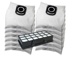 KOMA WB03PL - Zubehörsatz für Rowenta RO6441 Silence Force EXTREME Staubsauger, 12 Staubsaugerbeutel, 1 Hepa-Filter