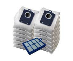 KOMA SB03PL - Sada 12ks sáčků včetně HEPA filtru pro vysavače AEG, Electrolux, Philips používající sáčky typu S-BAG