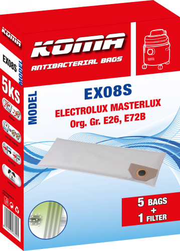 EX08S - Set mit 25 Stück Staubsaugerbeuteln für Electrolux Masterlux E28 Staubsauger