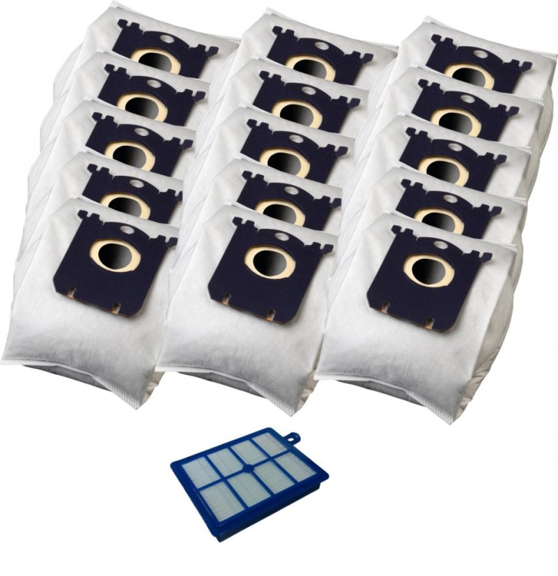 KOMA SB02S - Sada příslušenství pro vysavače Electrolux, AEG, Philips, 15 sáčků, 1 Hepa filtr