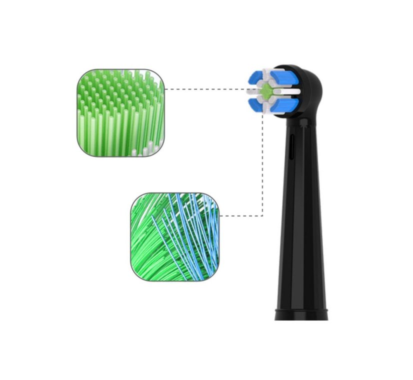 KOMA NK20 - Náhradné hlavice kompatibilné s Braun Oral-B iO Ultimate Clean, čierne, 4ks