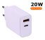 KOMA Napájecí adaptér 20W, USB-A / USB-C pro Apple iPhone / iPad, rychlonabíjecí, bílý