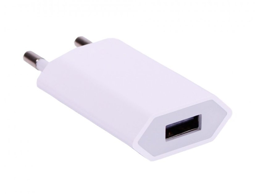 KOMA USB2 - Napájací adaptér ultra slim / nabíjačka USB-A, 5W pre Apple iPhone (1A), biela