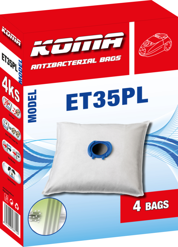 KOMA ET35PL - Kompatibilní se sáčky ETA Unibag, 4ks