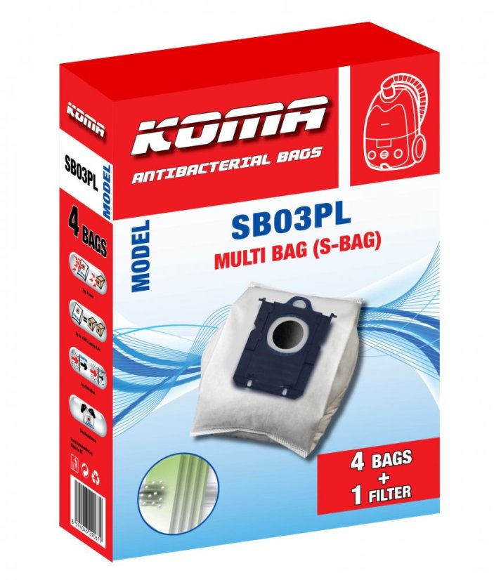 KOMA SB03PL - Zubehörsatz für Electrolux, AEG, Philips Staubsauger, 20 Staubsaugerbeutel, 1 Hepa-Filter