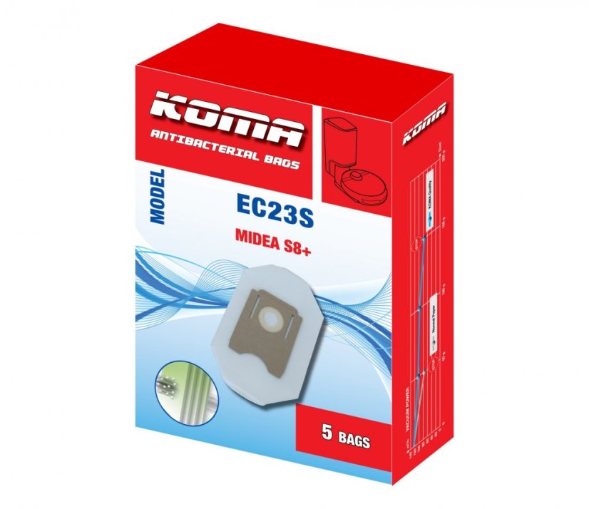 KOMA EC23S - Vrecká do robotického vysávača Midea S8 Plus, textilné, 5ks