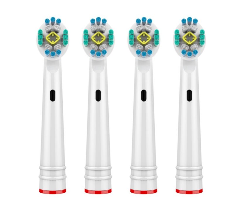KOMA NK14 - Ersatzköpfe kompatibel mit Braun Oral-B 3D White Zahnbürsten, 4 Stück