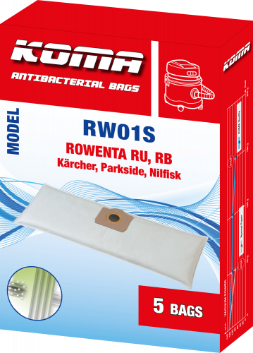RW01S - Set mit 25 Stück Staubsaugerbeuteln für Rowenta RU, RB Staubsauger