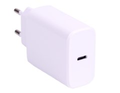 KOMA Napájecí USB-C adaptér 20W pro Apple iPhone / iPad, rychlonabíjecí, bílý