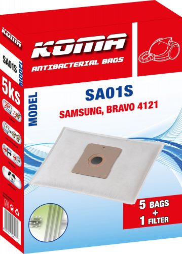 SA01S - Set mit 25 Stück Staubsaugerbeuteln für Samsung, Bravo 4121 Staubsauger