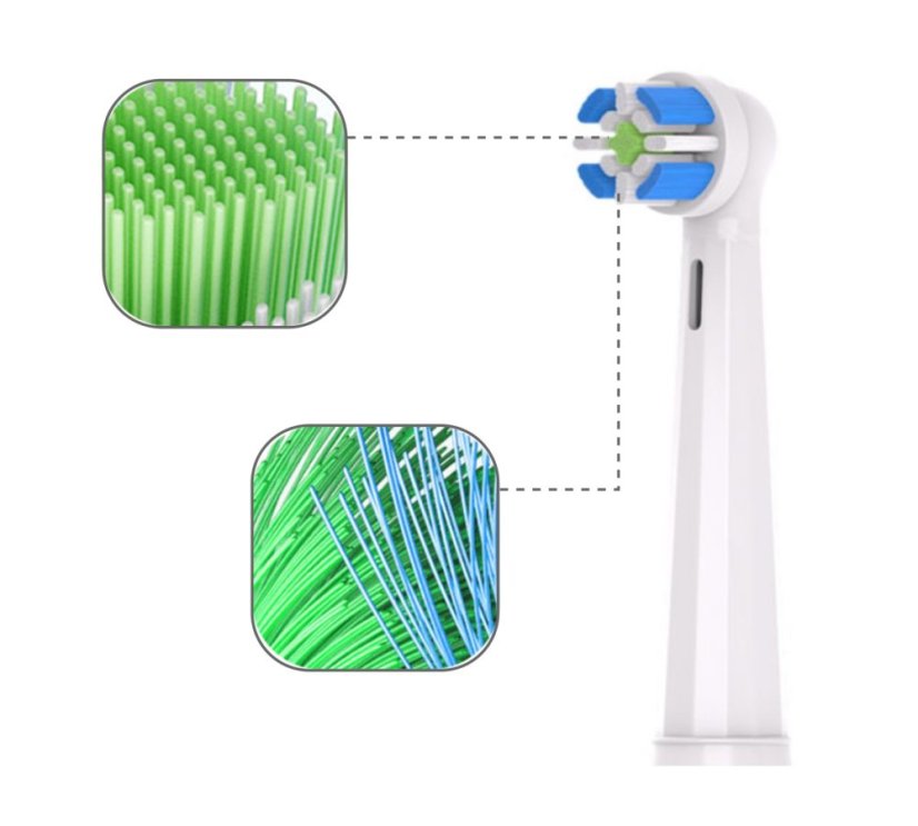 KOMA NK19 - Ersatzköpfe kompatibel mit Braun Oral-B iO Ultimate Clean, weiß, 4 St.