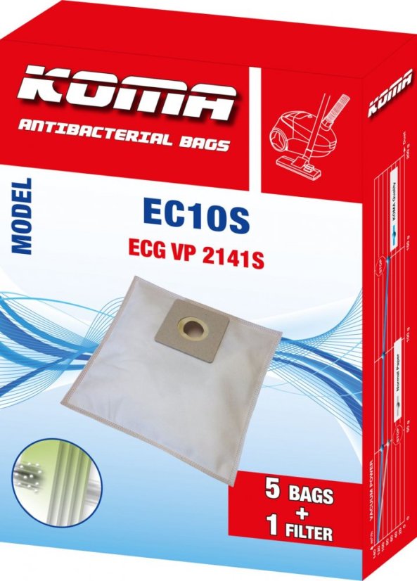 KOMA EC10S - Sada 25 ks sáčků do vysavače ECG VP 2141S, VP 2122S