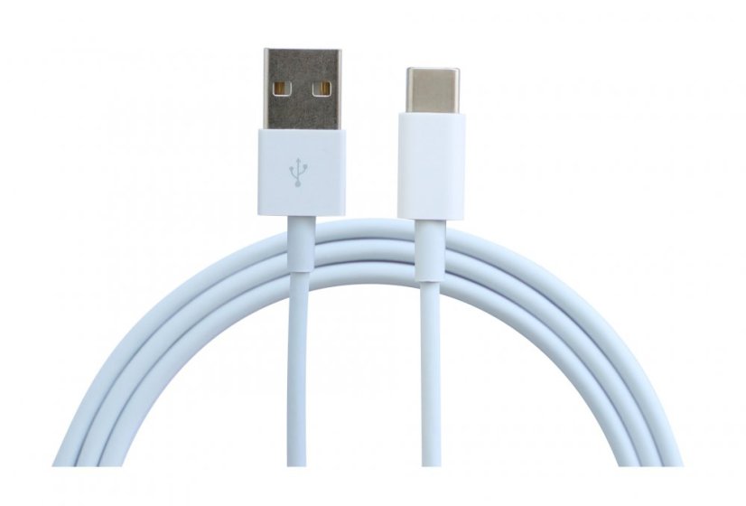 KOMA Synchronizačný a nabíjací kábel USB-A 3.0 / USB-C, 2 metre, do 5 A, biely