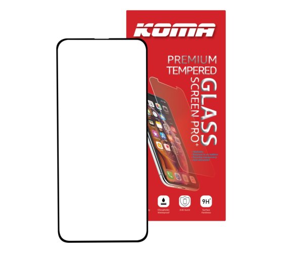 KOMA Gehärtetes Glas Full Cover für Samsung A52 4G, 3D-Rundung, Härte 9H