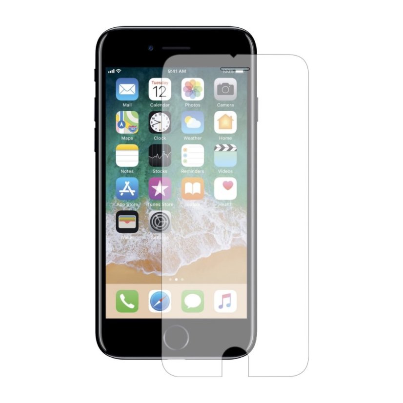 KOMA Gehärtetes Schutzglas für iPhone 7, Rundung 2,5 D, Härte 9H