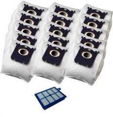 KOMA SB02S - Zubehörsatz für Electrolux, AEG, Philips Staubsauger, 15 Staubsaugerbeutel, 1 Hepa-Filter