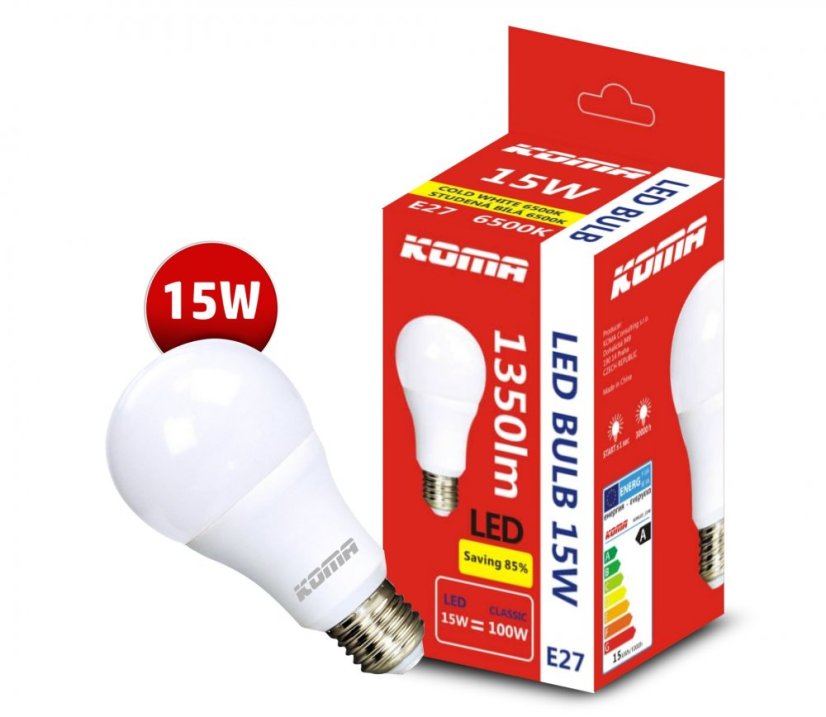 KOMA LED žárovka KOMA E27 15W, 230V, 1350lm, 20000h, 6500K studená bílá KOMA LED žárovka KOMA E27 15W, 230V, 1350lm, 20000h, 6500K studená bílá