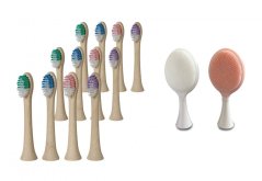 KOMA Satz mit 12 zertifizierten Ersatz-Bambusköpfen für Philips Sonicare HX6014 + GIFT-Reinigungsbürsten