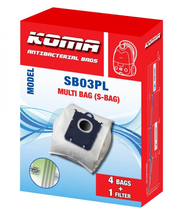 KOMA SB03PL - Zubehörsatz für Electrolux, AEG, Philips Staubsauger, 20 Staubsaugerbeutel, 1 Hepa-Filter