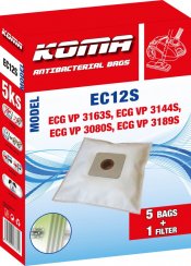 KOMA EC12S - Staubsaugerbeutel für ECG VP 3163S Staubsauger, Textil, 5 Stück