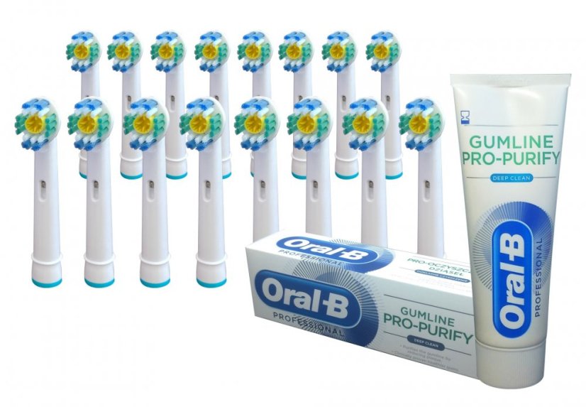KOMA NK07 - Súprava 16 ks náhradných certifikovaných hlavíc ku kefkám Braun Oral-B 3D WHITE + DARČEK Zubná pasta ORAL-B