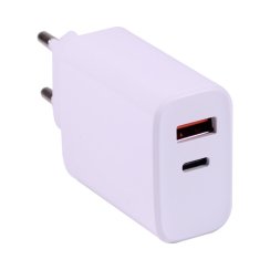 KOMA USB4 - Netzadapter 20W, USB-A / USB-C für Apple iPhone / iPad, Schnellladung, weiß
