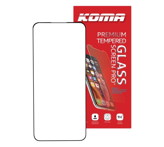 KOMA Gehärtetes Glas Full Cover für Samsung S22, 3D-Rundung, Härte 9H