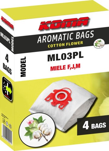 KOMA ML03PL - Aromatische Beutel aus Baumwolle Blume - Miele F,J,M, 4St.