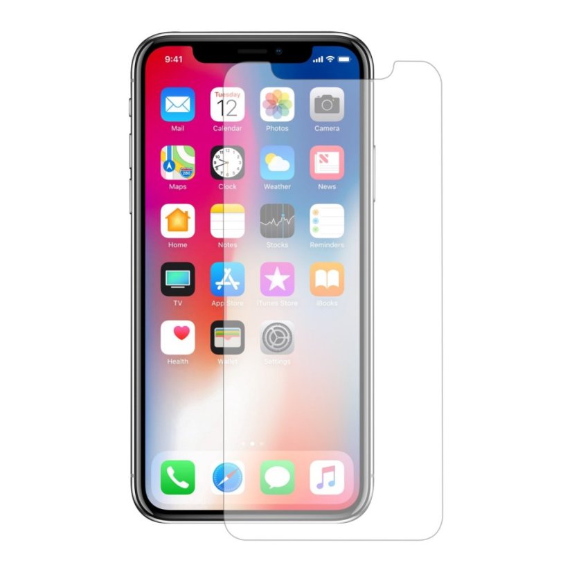 KOMA Ochranné tvrdené sklo pre iPhone X, zaoblenie 2.5 D, tvrdosť 9H