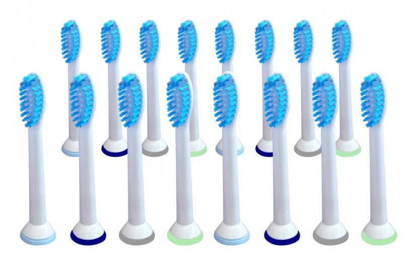 KOMA NK04 - Súprava 16 ks náhradných certifikovaných hlavíc ku kefkám Philips Sonicare SENSITIVE HX6054