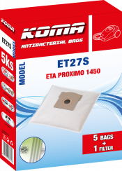 KOMA ET27S - Set mit 25 Stück Staubsaugerbeuteln für ETA Proximo 1450 Staubsauger