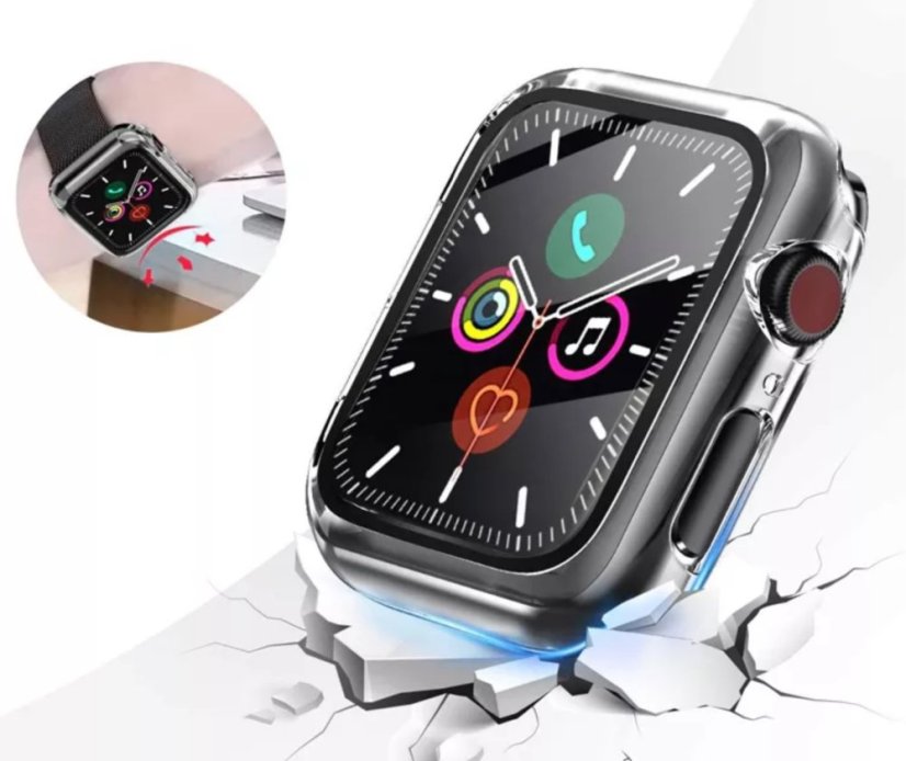 Ochranný kryt s tvrdeným sklom pre Apple Watch 38 mm (Series 1,2,3), priehľadný
