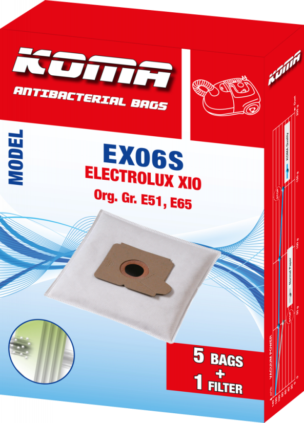 KOMA EX06S - Sada 25 ks sáčků do vysavačů Electrolux XIO