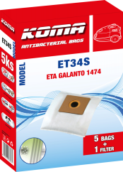 KOMA ET34S - Set mit 25 Stück Staubsaugerbeuteln für ETA Galanto 1474 Staubsauger