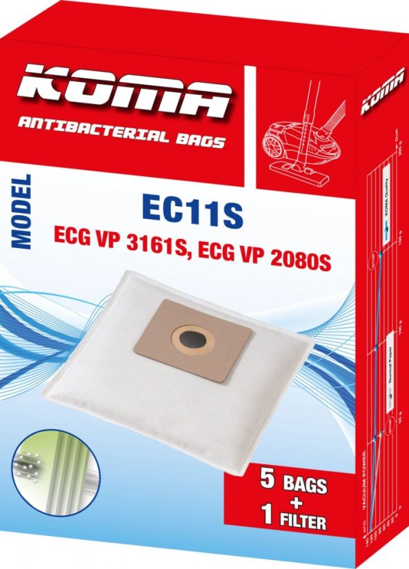 KOMA EC11S - Sada 25 ks sáčků do vysavače ECG VP 3161S