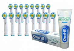 KOMA NK07 - Set mit 16 zertifizierten Ersatzköpfen für Braun Oral-B 3D WHITE Zahnbürsten + Gratis Zahnpasta