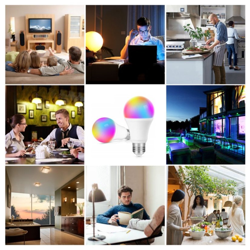 KOMA Chytrá LED žárovka 9W, patice E27, RGB, Wifi