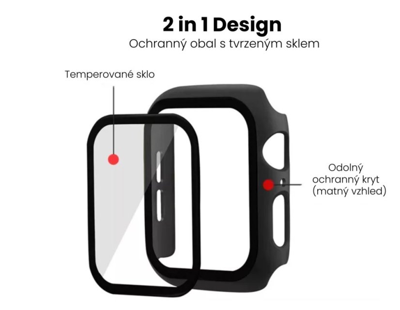 Ochranný kryt s tvrdeným sklom pre Apple Watch 38 mm (Series 1,2,3), priehľadný