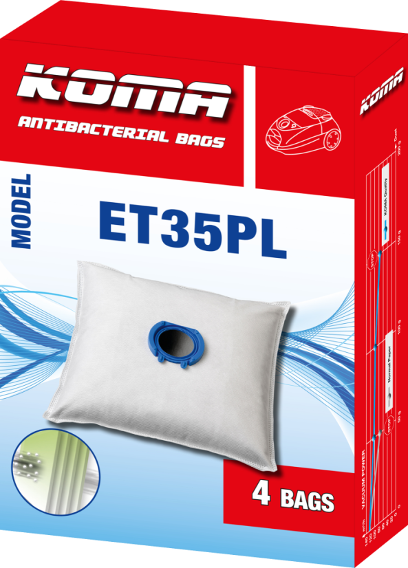 KOMA ET35PL - Vrecká do vysávačov ETA, kompatibilné s ETA Unibag, 4ks
