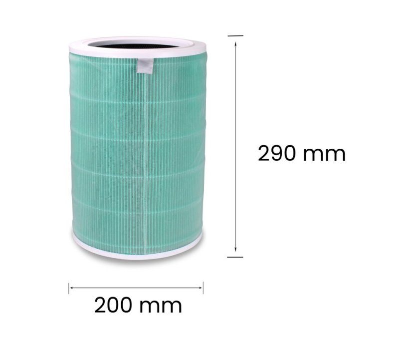 KOMA HFIR3 - Antibakterieller Filter mit Aktivkohle für Xiaomi Air Purifier 2,3,4, RFID Chip