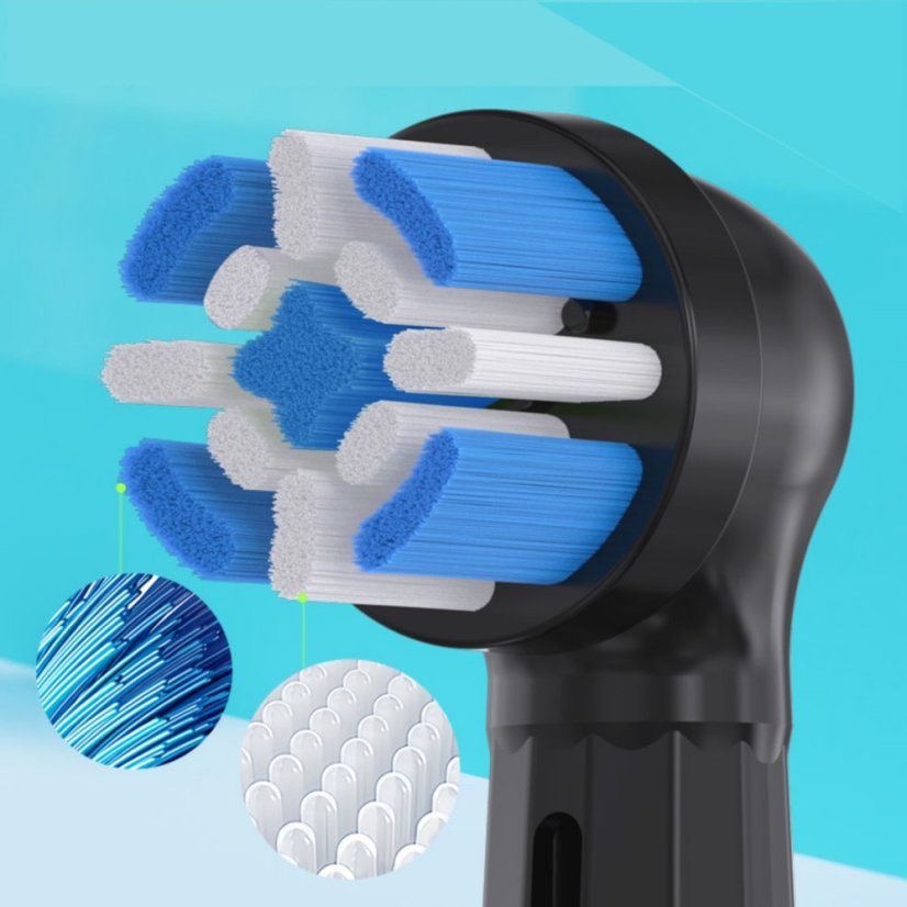 KOMA NK22 - Ersatzköpfe kompatibel mit Braun Oral-B iO Gentle Care, schwarz, 4 Stück