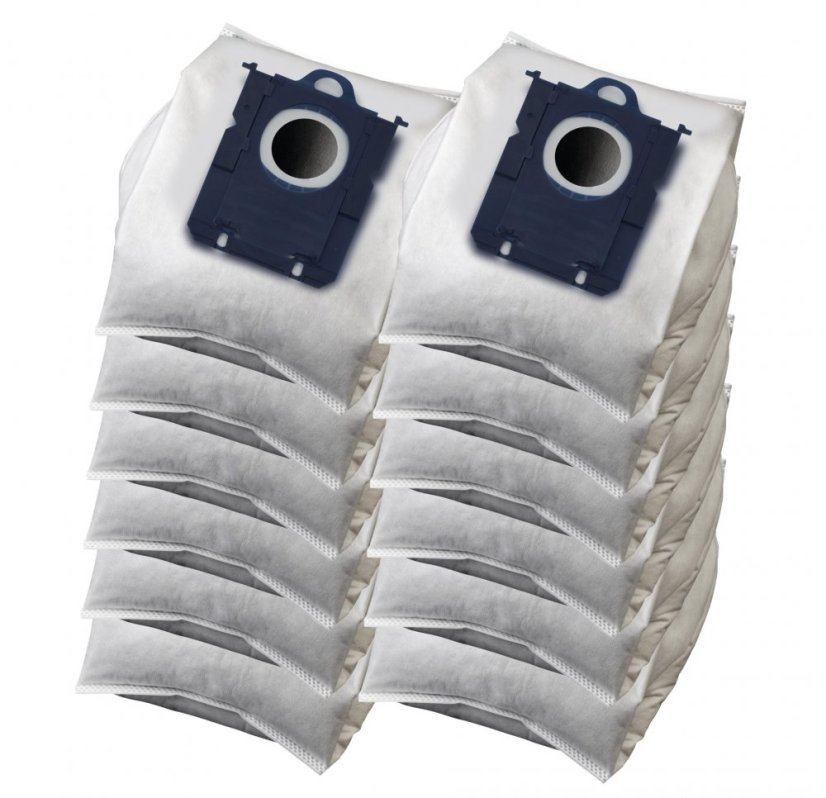 KOMA SB03PL - Set mit 12 Stück Staubsaugerbeuteln mit Kunststoffstaubsperre für AEG, Electrolux, Philips Staubsauger